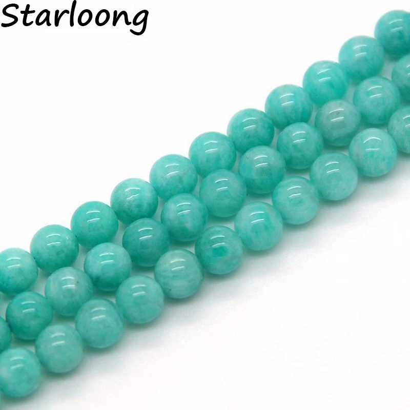 Natural Stone Green Amazonite Round Loose Spacer Beads For DIY Jewelry Making Necklace Bracelet 4/6/8/10/12mm Pick Size 15