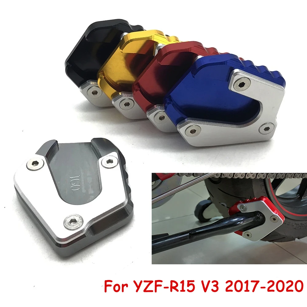 For Yamaha YZF-R15 V3 YZF R15 YZFR15 V3.0 2017-2020 Motorcycle Kickstand Foot Side Stand Extension Enlarge Pad Support Plate