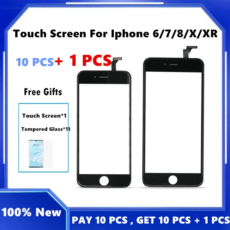 11 pcs/lot 100% Guaranteed High Quality NEW Touch Screen Digitizer Replacement NO LCD For Iphone  6 6P 6S 6SP 7 7P 8 8P X XR