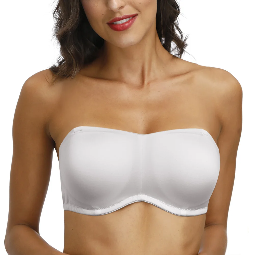YBCG 3 Colors Women Bra Plus Size Fashion Solid Padded Big Cup Gather Underwear Convertible Strapless Brassiere