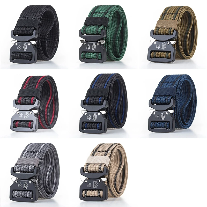 Retro Police Tactical Belt Strong 1200D Real Nylon Military Army Belt Rust-Proof Metal Quick Release Buckle Qutdoor Work Belt