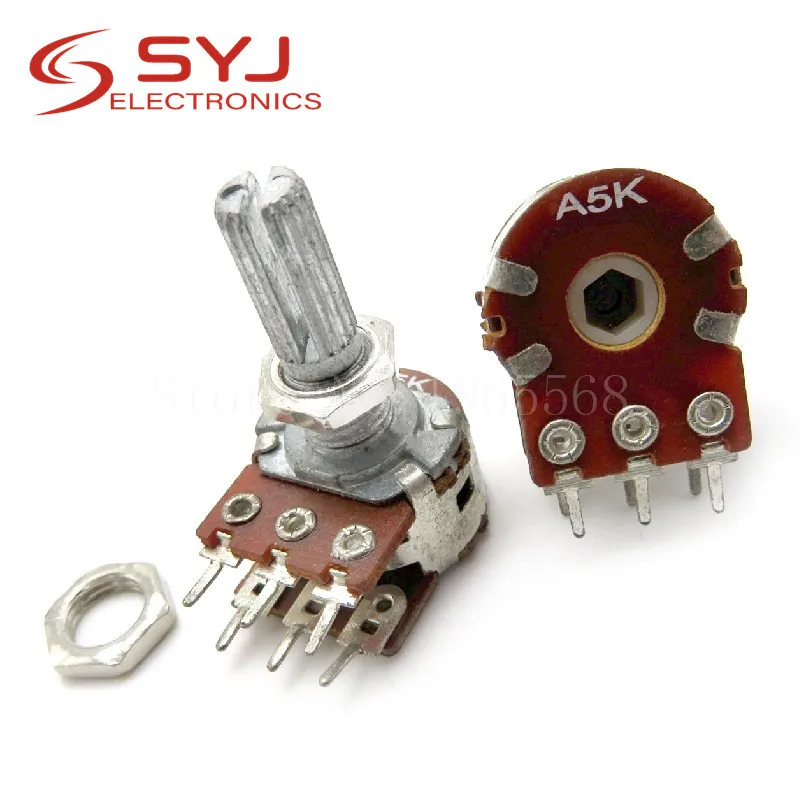 

1pcs/lot Foshan radio factory aerospace licensing 148 dual-potentiometer A5K handle length 20MM 25MM flowers In Stock