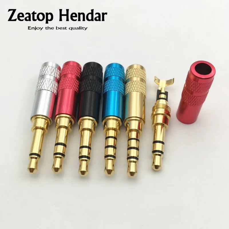 4Pcs Mini 3.5mm 2 3 4 Pole Mono / Stereo Male Audio Plug with Clip Jack 3.5 Jack for Repairing Headphone DIY Connector