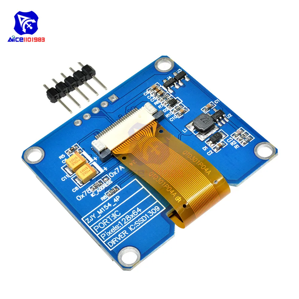 Diymore 1.54 "128X64 Oled Lcd Display Module SPD0301 5PIN Spi Iic I2C Interface 12864 Voor Arduino R3 MEGA2560 Avr STM32