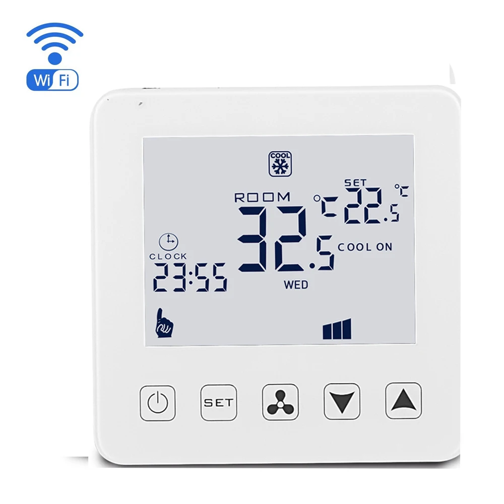 Wifi Smart Thermostat Air Conditioning Thermostat Three Speed Remote Control Switch Fan Coil Unit Room Temperature Controller