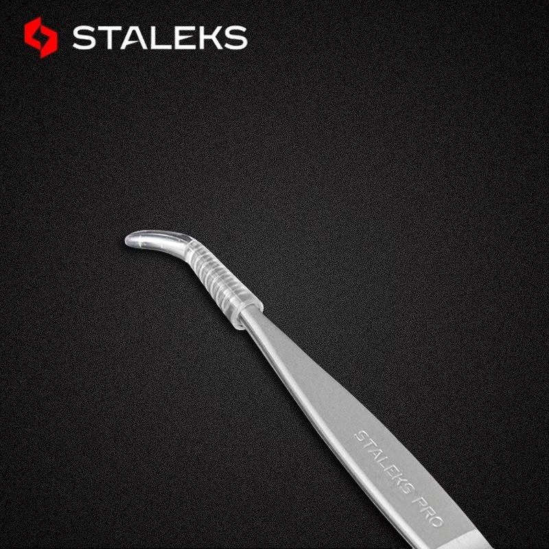 1pc STALEKS Pro High-precision Stainless Steel TE Series Straight Curved Tweezers Grafting Eyelashes Extension Makeup Tool