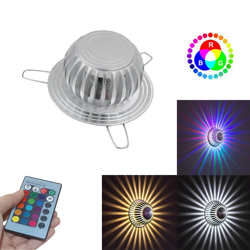 Remote control colorful led light 7 color dimmable LED wall lamp with 24 key home deco light