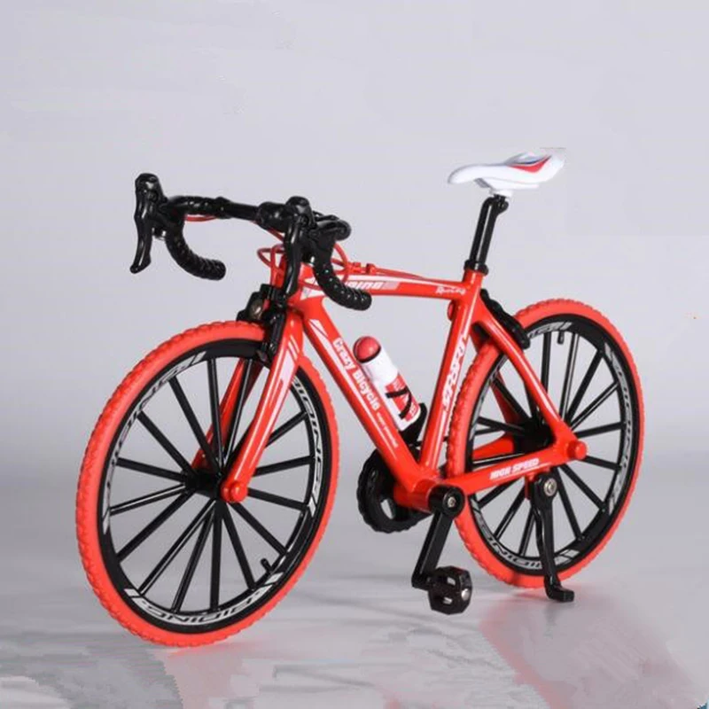 1:10 Alloy Bicycle Model Diecast Metal Mini Finger Mountain bike Racing Toy Bend Road Simulation Toy Decoration