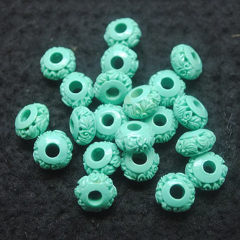 25PCS Carving Flower Clay Beads 7X11MM Inner Hole 3.0MM For Bracelets Diy Finding Wholesale Beads Jewelry Fittings