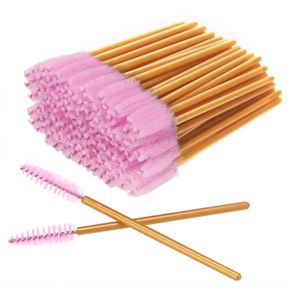 Mascara Wands Eyelash Brush Gold Apllicators Eye Lash Curling Comb Eyelash Extension Brush Makeup Eyebrow Brush Spoolers