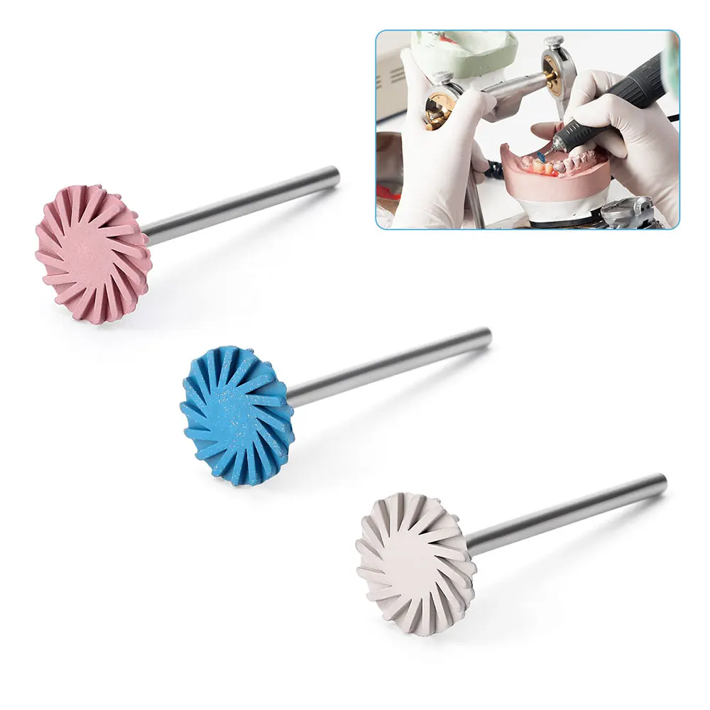 3 pçs/caixa azdent dental composto polimento sistema de diamante hp disco 14mm roda dentes polidor kits espiral flex escova burs