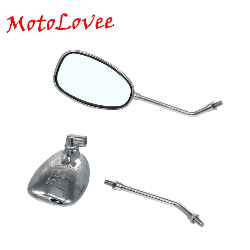 

Rearview Pair Motorcycle Chrome Rear View Mirrors Universal Oval Side Mirrors M10 Thread Universal Motorcycle Accessories