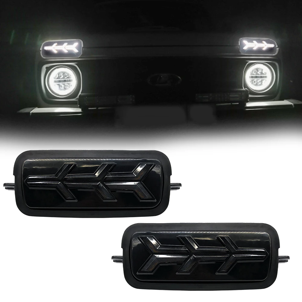 

For LADA NIVA 4X4 2121 URBAN Headlight Daytime DRL RUNNING LIGHT AND TAIL LED Lamp KIT Smoked