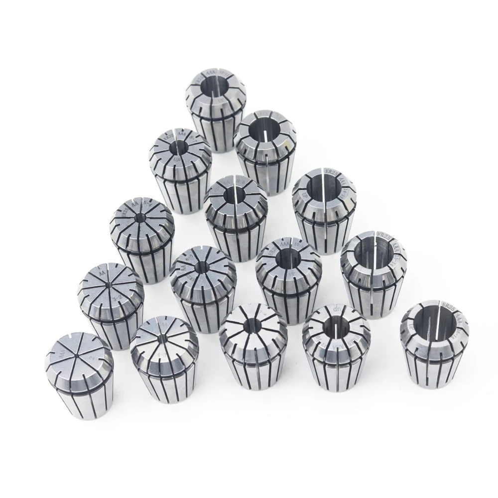 16pcs/Set ER25 Spring Collet Precision 0.015/0.008 Clamping Nut ER25UM For CNC Milling Machine Engraving Lathe Tool