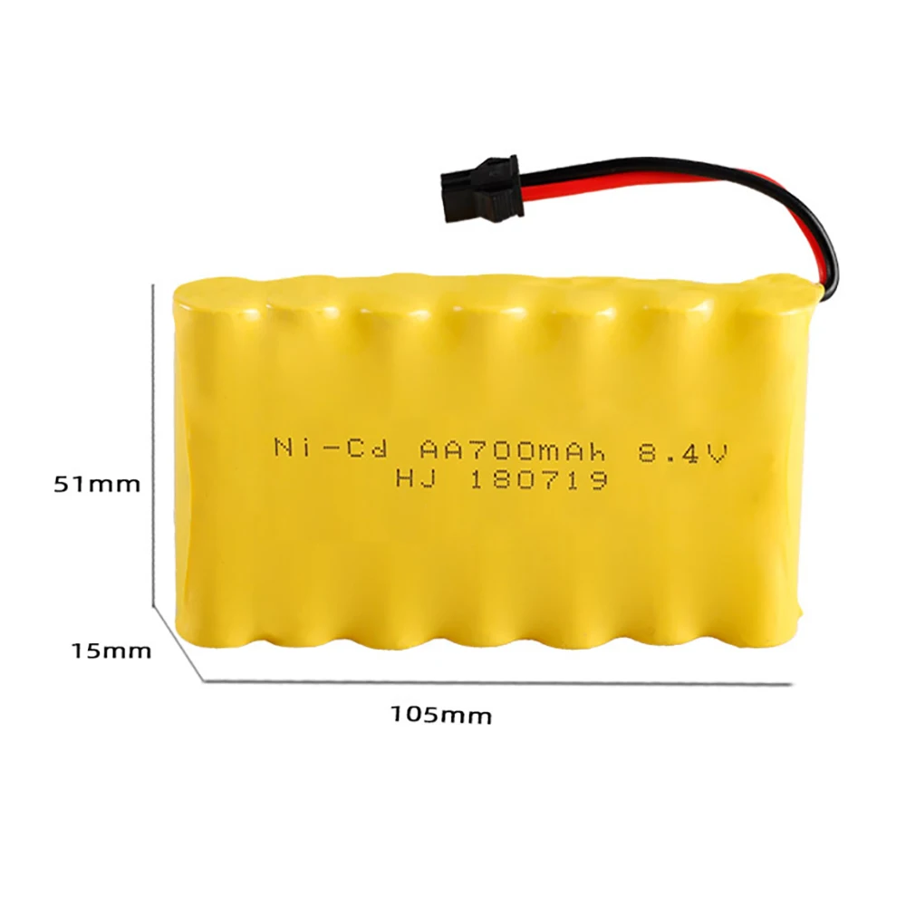 5 개/몫 8.4v 700mah Ni Cd AA 충전식 배터리 팩 Rc 자동차 보트 총 탱크 트럭 기차 전기 장난감 부품 SM 플러그