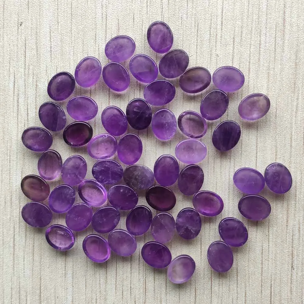 Fashion natural amethysts stone good quality Oval CABOCHON 8x10mm beads for jewelry making wholesale 50pcs/lot free shipping