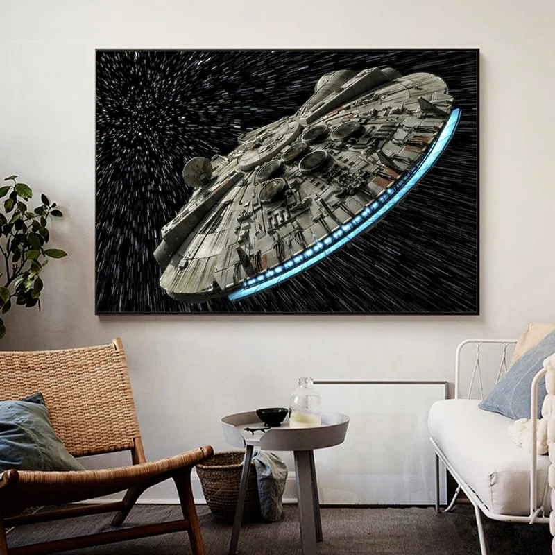 Classic Science Fiction Film Canvas Paintings Destroyer Falcon Spaceship Posters and Print Wall Art Pictures for Home Decoration