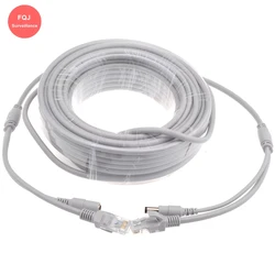 DC 12V cabos de rede de alimentação, RJ45 Lan cabo, CAT5, CAT-5e, RJ45 cabos para câmera IP, NVR Kits, 5m, 10m, 15m, 20m, 30m