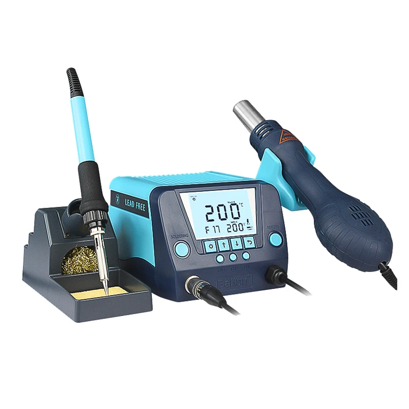 BK881 New Design 2 In 1 LCD digital display rework station with hot air gun soldering iron