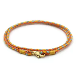 2 mm Colorful Cotton Handmade Braided Rope Necklaces & Pendant Charms Findings Lobster Clasp String Cord for Children Woman 40cm