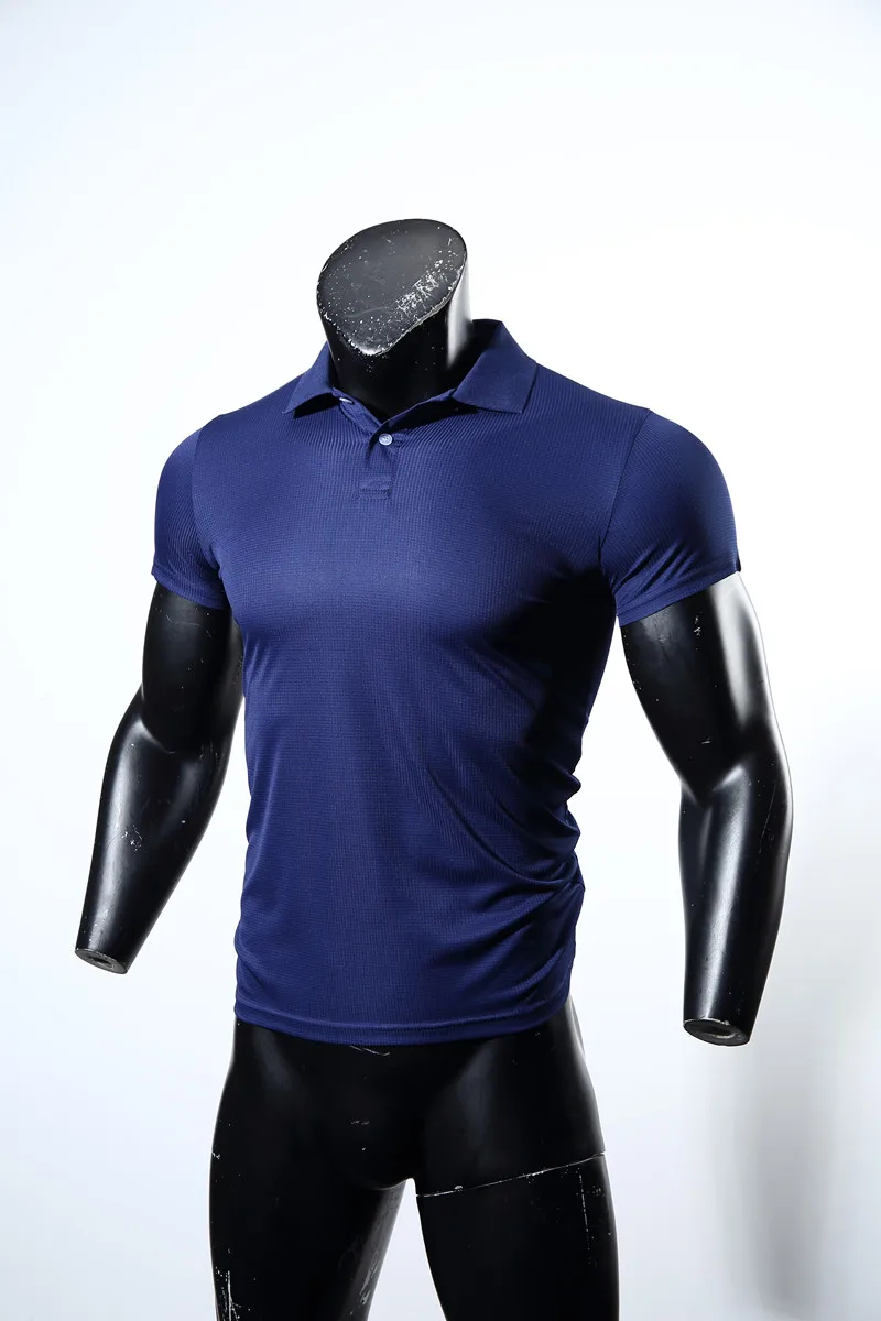 100% Polyester T Shirt Für Männer Sportswear Casual Kragen Camisetas Sport Top Quick Dry und Leichte Kleidung Männer der Trainingsanzug – Detail 23