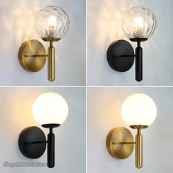 Nórdico moderno quarto lâmpada de parede ao lado bola vidro led luzes parede wandlamp espelho do banheiro luzes da escada corredor luminárias