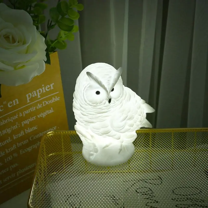 Adorkable Owl Table Light Animal Cartoon Bedside Lamp Eye Caring Reading Night Light for Home Bedroom Gift