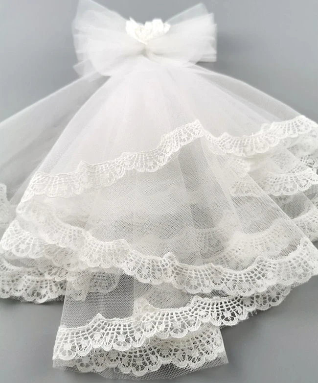 Handmade Dog Clothes Wedding Veil Pet Supplies Soft Tulle Big Bow Mantilla Bride Party Holiday Marriage Poodle Maltese Terrier