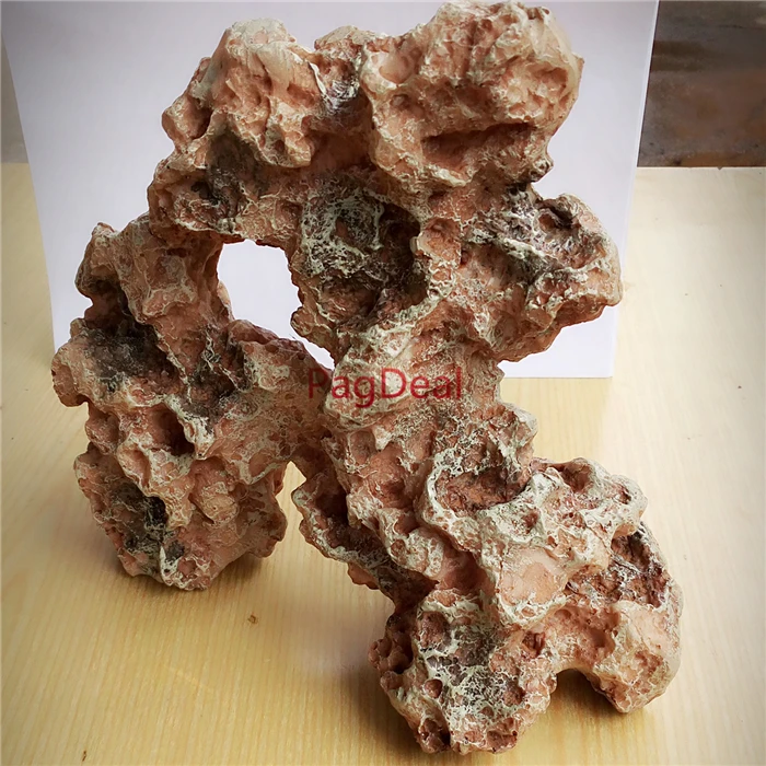 L24cm*W12*H24cm Aquarium Fish Tank Decoration Resin Rockery Landscape Rock Holes Hiding Cave Tree Aquatic Ornament Large