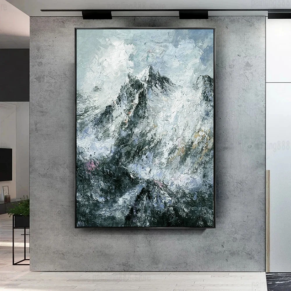 

Mountain Landscape Modern Hand-Painted Oil Painting On Canvas Wall Art For Living Room Display Artwork For Hotel Office Decor