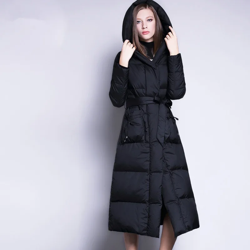 

Jacket Winter Women White Duck Down Coat Female Jackets Long Parka Ladies Outerwear Hooded manteau femme hiver WYQ821 s