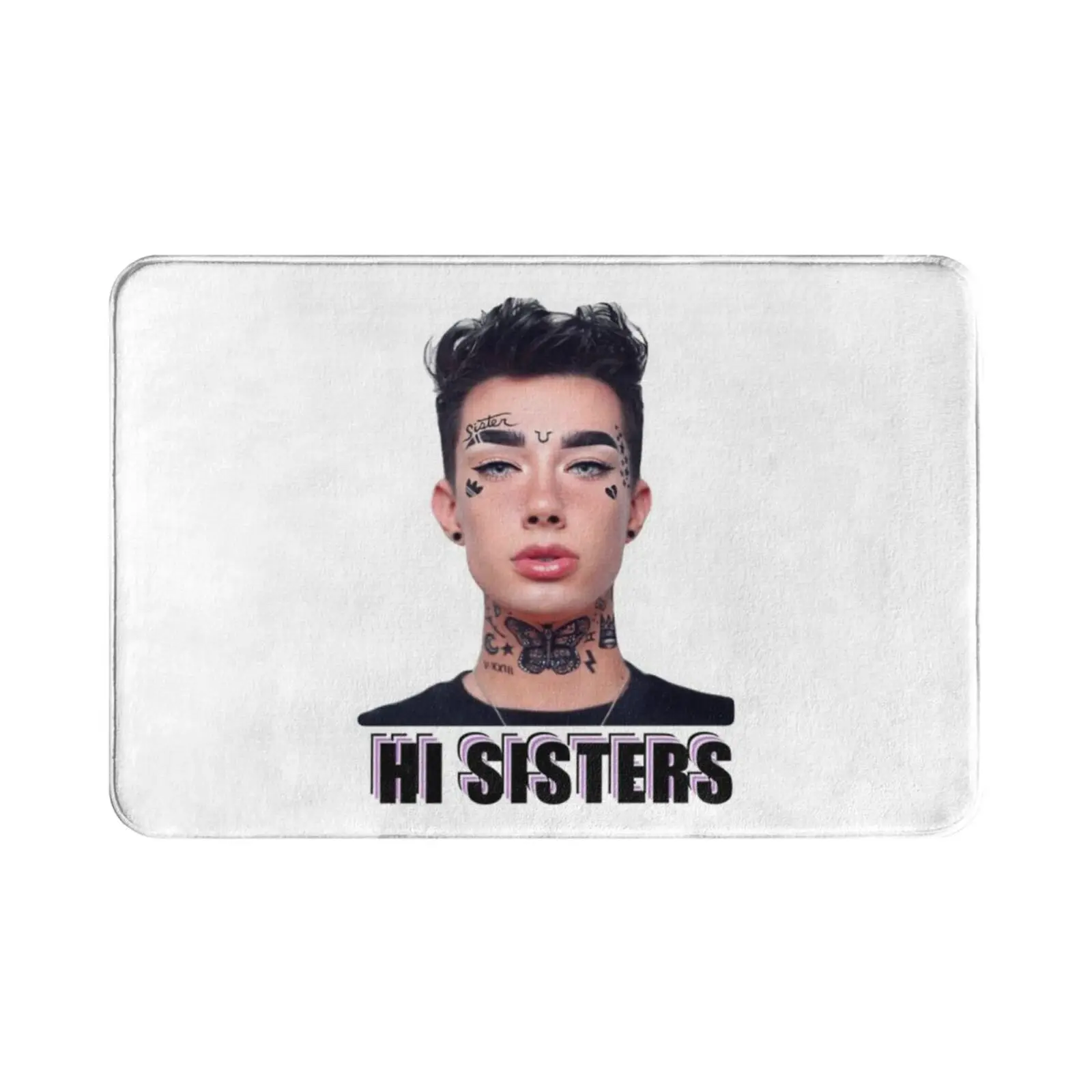 Cj2 , James Hi Sisters Carpet Mat Rug Cushion Soft Morphe Palette James Make Up Paintbrush Fashion Mapeup Funny Cool view 2