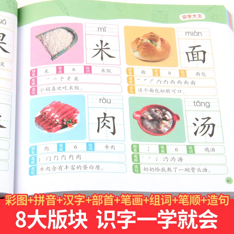 1280 Words Chinese Books Learn Chinese First Grade Teaching Material Chinese characters Picture Book