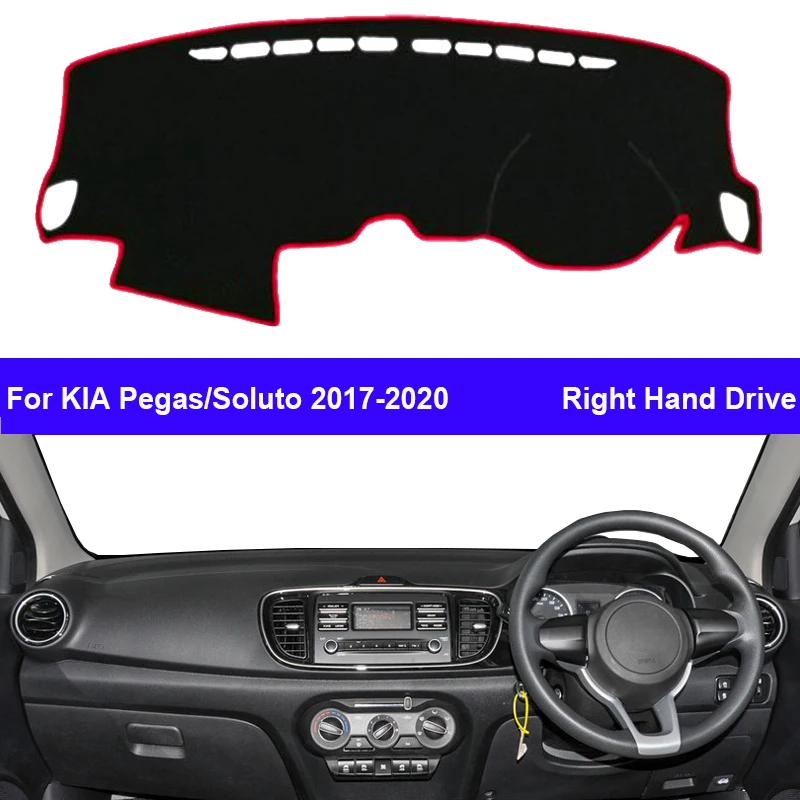 Car Auto Inner Dashboard Cover For KIA Pegas Soluto 2017 2018 2019 2020 Center Console Protector Carpet Dashmat Reduce Sun Shade