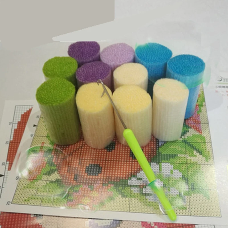 NUBECOM Animal Series Latch Hook Rug Kits, Unfinished Embroidery Material, Hand Knitted, Embroidered Pillow Latch Hook, Beginner