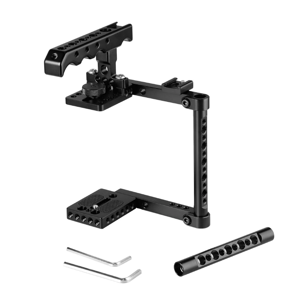 Impianto di perforazione della gabbia della fotocamera CAMVATE per Canon 650D,600D,550D,500D,450D,760D,D3200,D3300,D5200,D5500,D300S,D610,a58,a7,a7II,GH5/GH4/GH3/GH2