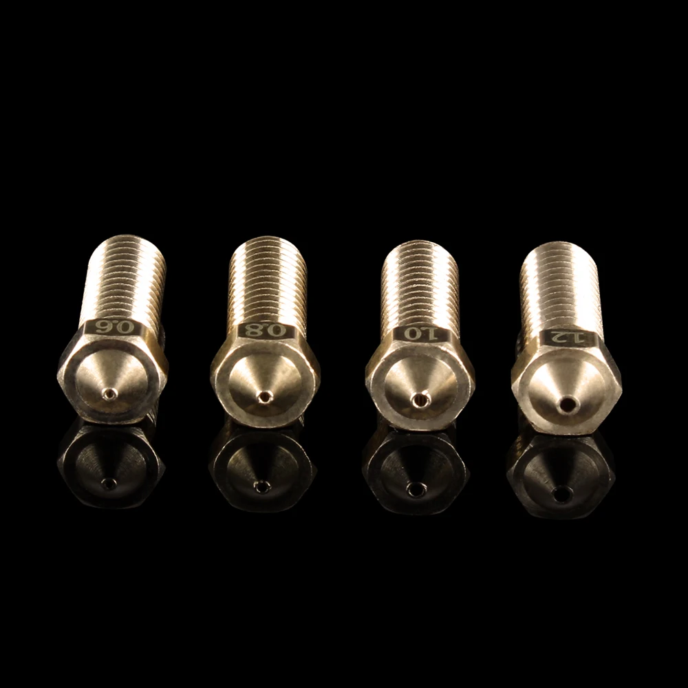 LERDGE-3D Printer Brass Volcano Bico, Extrusora, Hotend para 1.75 Filamento, 0.4mm, 0.6mm, 0.8mm, 1.0mm, 1.2mm, E3D-V6, M6