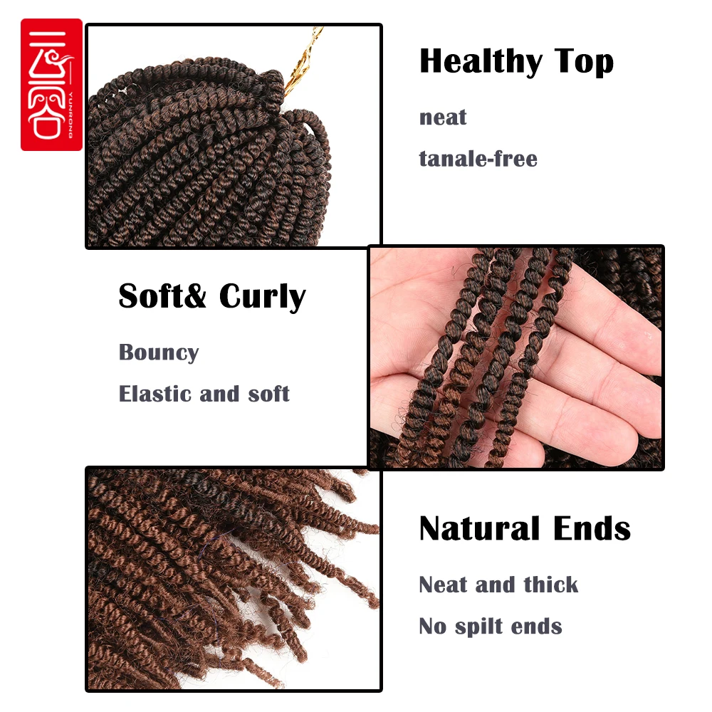 Yunrong nubian torção de crochê cabelo sintético para preto feminino macio apertado curly sintético torção de crochê cabelo para festa namoro diário