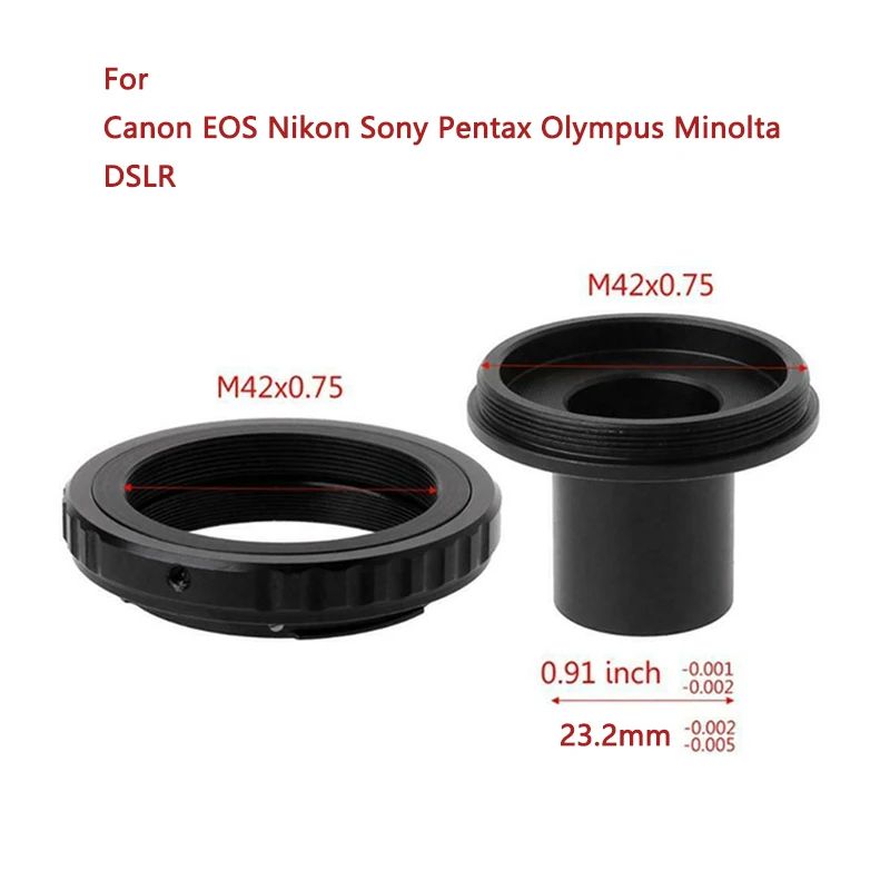 23.2Mm T Vòng Ống Kính Bộ Máy Ảnh DSLR Phụ Kiện Cho Canon EOS Nikon Sony Pentax OM Adapter Camera Kính Hiển Vi miếng Dán Kính Cường Lực Cổng