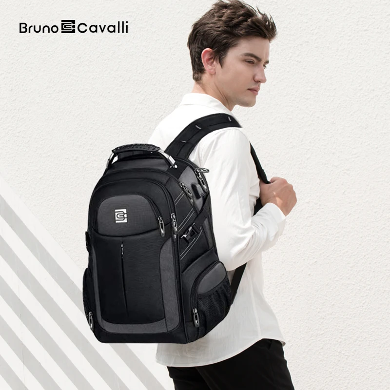 BrunoCavalli Men's Laptop Backpacks For 17 Inch Fashion Women Travel Bag Waterproof School Backpack Large Capacity Men Bagpack