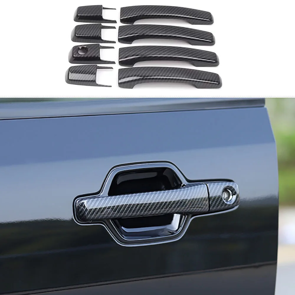 

Fit For Mitsubishi Pajero V93/V97 2007-2020 Exterior Modification Parts Carbon Fiber Color Door Handle Panle Cover