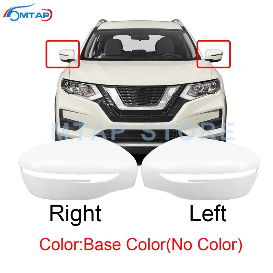 MTAP Exterior Rearview Side Mirror Cover For NISSAN X-TRAIL 2014-2017 Qashqai 2016 2017 None Painted