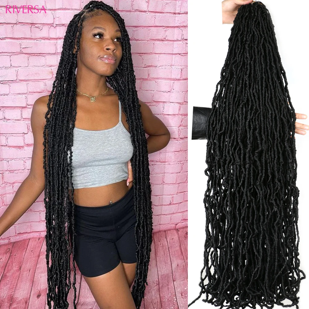 

1B 4 27 30 Gooddess Faux Locs Crochet Hair 18 24 36 Inch Natural Wavy Curly Dreadlocks Hair Extensions Faux Locks Crochet Braids