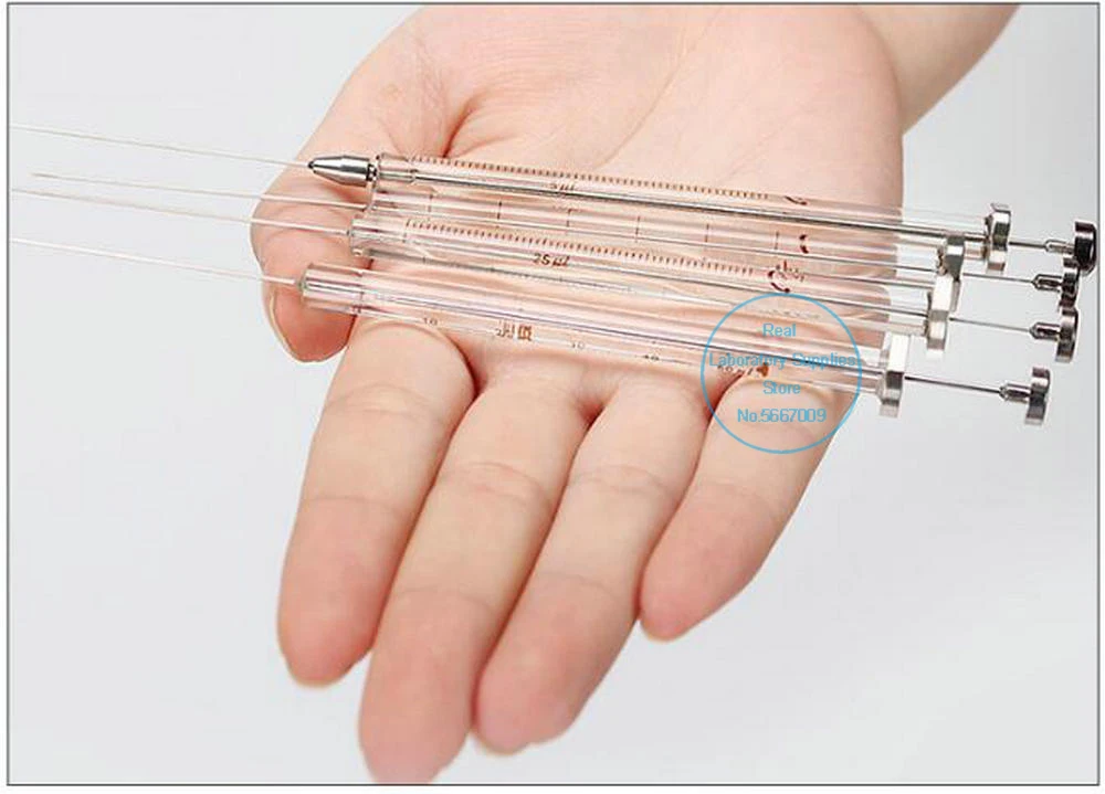 Jeringuillas de microlitros de fase de vapor, 1 uds, 0,5 UL a 1000UL, con cabezal con punta, microinyector cromatográfico de laboratorio