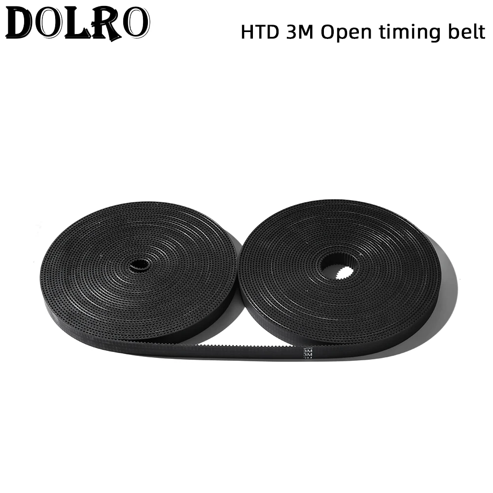 Arc Tooth HTD 3M Open Synchronous belt Width 6/9/10/12/15/20/25/30mm Rubber fiberglass Neoprene HTD3M pulley Laser Engraving CNC