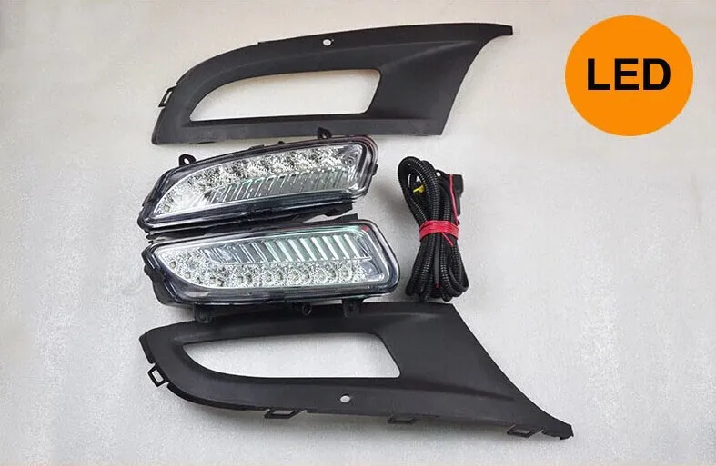 

1 Set car front fog lights LED with bumper lamp covers for VW Volkswagen POLO 2010 Hatchback