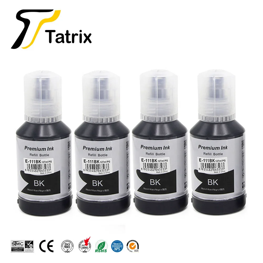 Tatrix Refill Ink 111 Black Compatible Bulk Bottle Refill Ink for Epson ET-M1100/M1120/M1140/M1170/M1180/M2120/ M2140 Printer