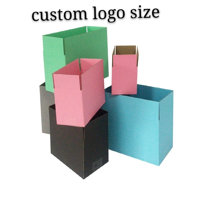 5pcs10pcs custom size logo paper box  black  pink paper boxes 3-layer corrugated paper packaging gift box supports customized