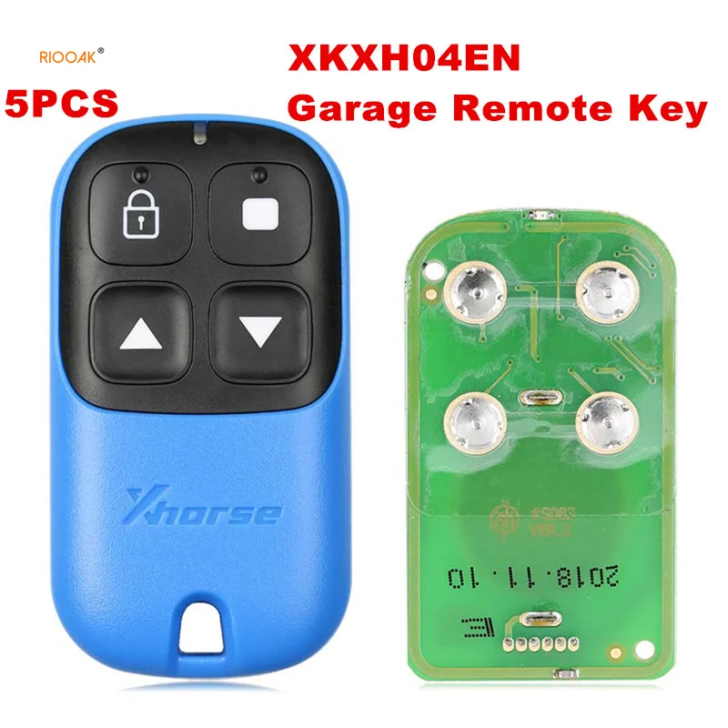 

RIOOAK 5PCS/LOT Xhorse XKXH04EN VVDI Blue Type 4 Buttons Wired Garage Remote locksmith tools