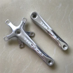 Road Bike Crank 110 BCD Square Hole Arm Aluminum Alloy Crankset Length 170mm BMX Folding Bicycle Parts Silvery Color